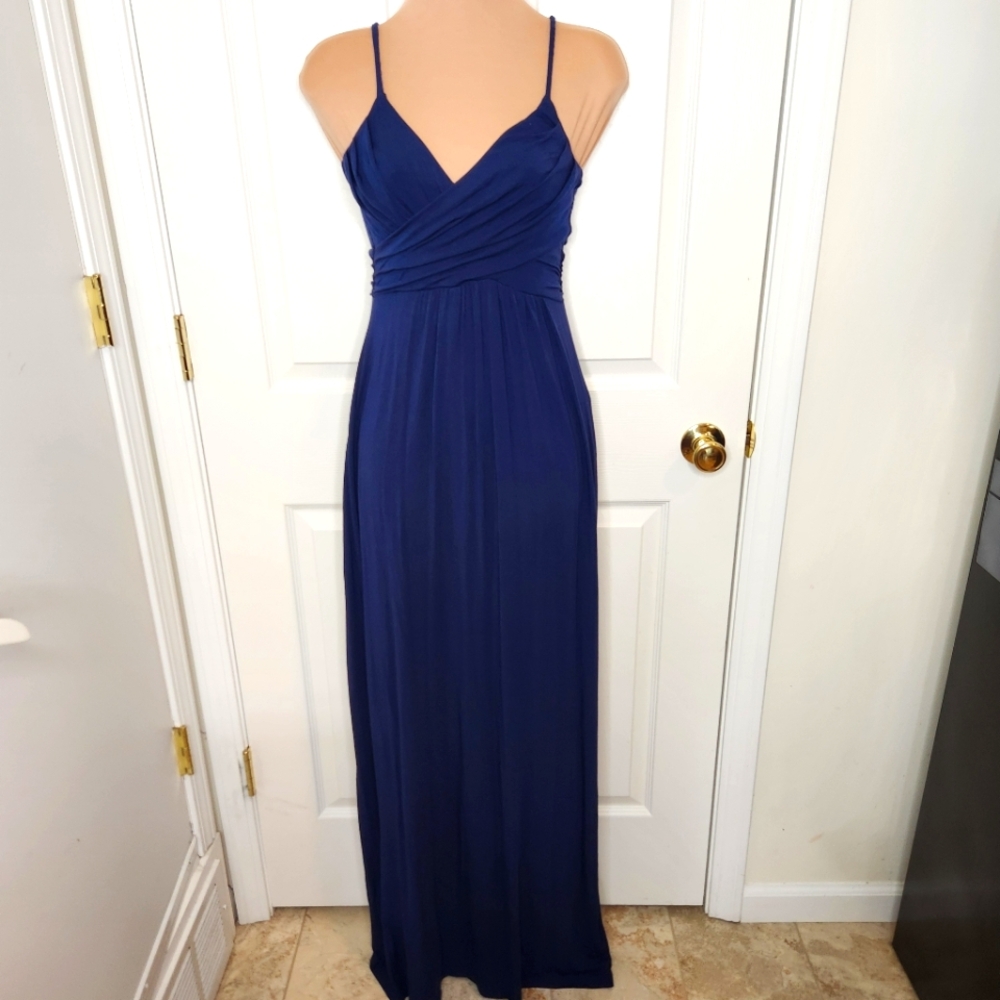 Tart Sleeveless Spaghetti Strap Maxi Dress Navy Blue Size XS